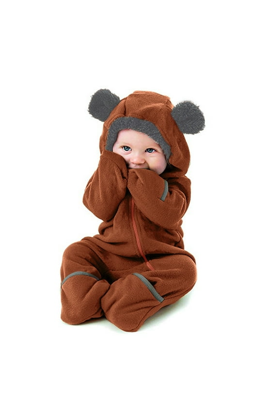 Baby Jumpsuit Hooded Romper Outfits Cute Winter Clothes Baby Winter for Girls 18-24 Months