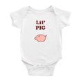 thumbnail image 1 of Baby Jumpsuit Lil' Pig Animal Funny Boy & Gril Newborn Clothes Outfits (White, 18-24 Months), 1 of 5