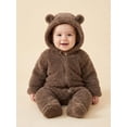 thumbnail image 1 of Baby Jumpsuit, Long Sleeve Hooded Zipper Closure Winter Romper Clothes for Boys Girls, 1 of 10