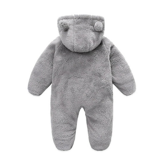 Baby Jumpsuit, Long Sleeve Hooded Zipper Closure Winter Romper