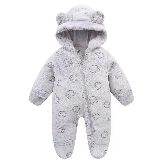 Baby Jumpsuit Snowsuit for 0-9 Months , Bear Snowsuit Fluffy Winter Keep Warm , Romper Warm Coat Size 3 Months-6 Months