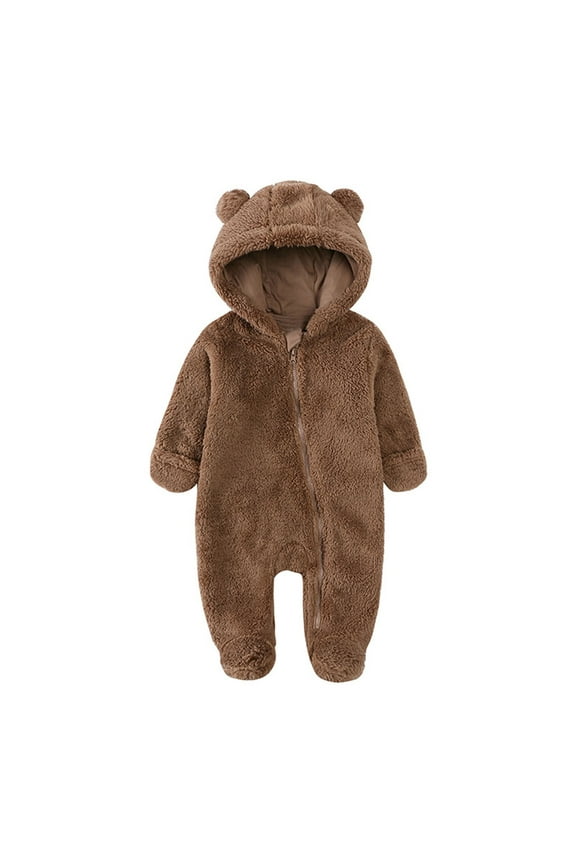 Baby Jumpsuit Snowsuit for 0-9 Months , Bear Snowsuit Fluffy Winter Keep Warm , Romper Warm Coat Size 3 Months-6 Months