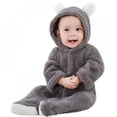 thumbnail image 1 of Baby Jumpsuit Winter,Fleece Bunting Hoodies Newborn Snowsuit for Infant Girls Boys Button Romper Coat, 1 of 6