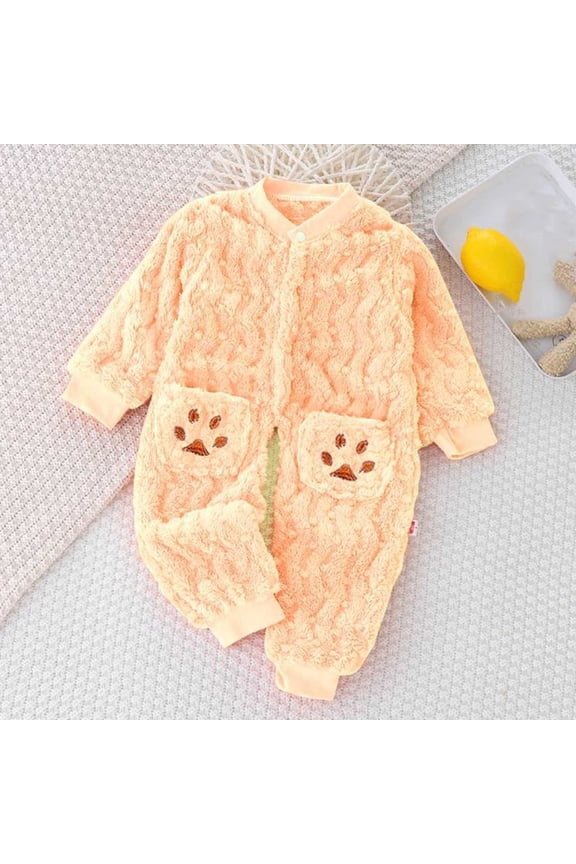 Baby Jumpsuit With Winter Insulation And Jumpsuit Baby Thick Crawling Suit Open Gear Crawling Suit