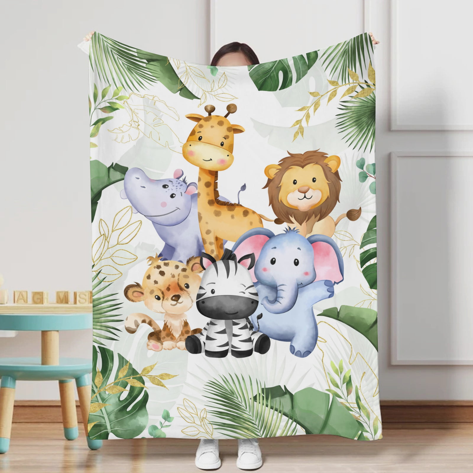 Hippo Blanket Safari Jungle Animals Baby Blankets For Boy Girl Lion ...