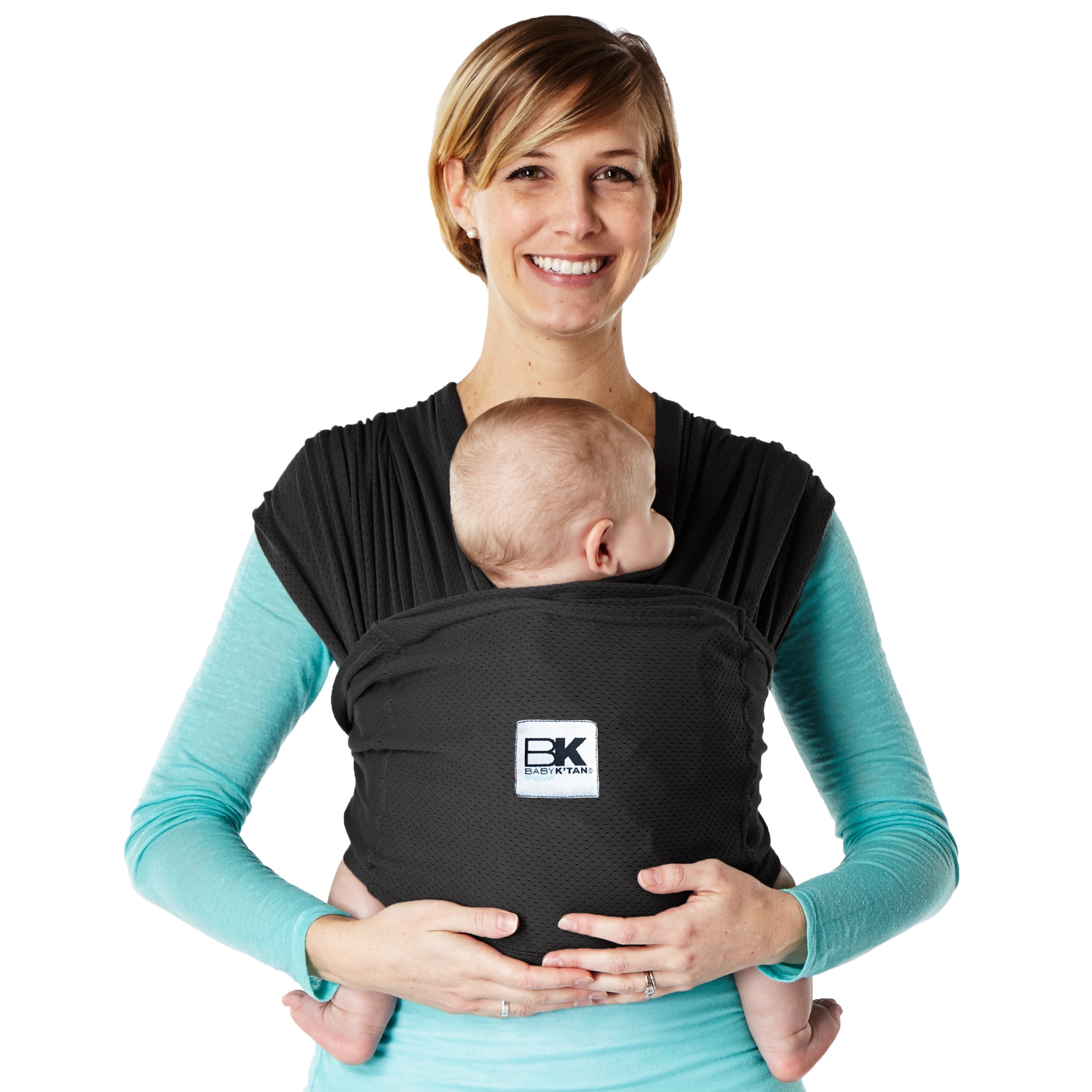  Baby K'tan Breeze Baby Wrap Carrier, Infant and Child Sling -  Simple Wrap Holder for Babywearing - No Rings or Buckles - Carry Newborn up  to 35 lbs, Black, Large(W