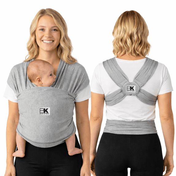 Baby K’tan Original Baby Wrap Carrier, Infant and Child Sling Pre-Wrapped for Babywearing No Tying or Rings Carry Newborn up to 35 lbs Heather Grey SIZE X-SMALL| WOMEN SIZE: 2-4 | SEE SIZE CHART