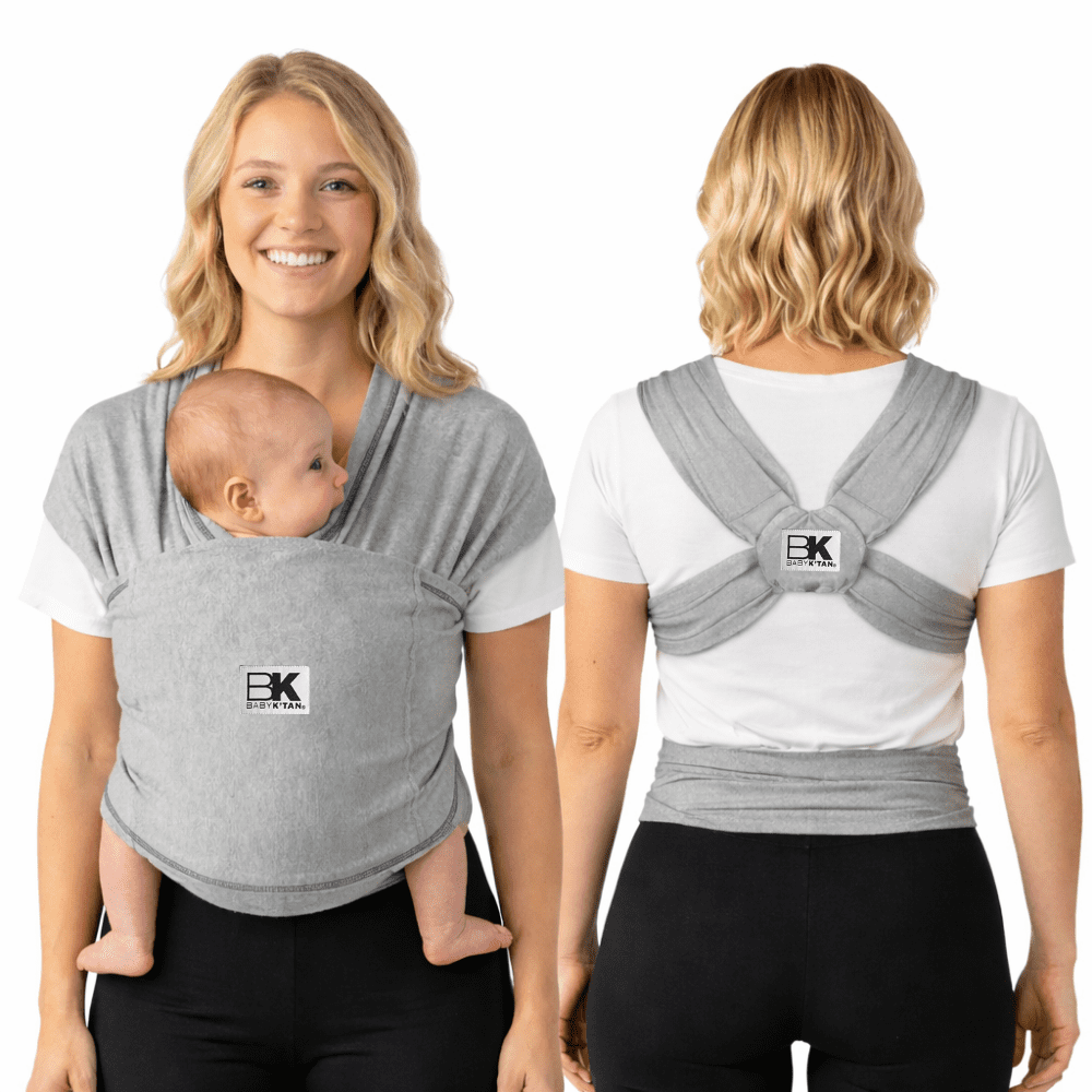Baby K’tan Original Baby Wrap Carrier Infant and Child Sling Pre Wrapped Holder for Babywearing  No wrapping, Carry Newborn up to 35 lbs HEATHER GRAY| SIZE: LARGE| WOMEN SIZE : 16-20 | SEE SIZE CHART