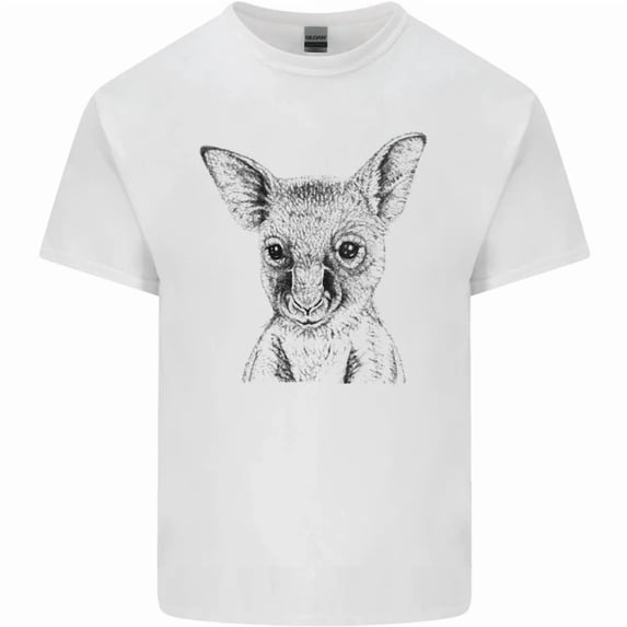 Baby Kangaroo Sketch Ecology Environment Mens Womens T-Shirt