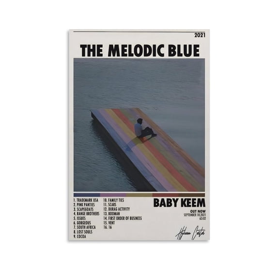 Baby Keem The Melodic Blue Poster Canvas Poster Wall Art Picture Prints Hanging Photo Gift Decor Home Posters Artworks 12x18inch(30x45cm)