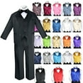 thumbnail image 1 of Baby Kid Teen Boys Formal Party 7pc Black Suits Tuxedo Color Satin Vest Tie S-20, 1 of 8