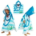 thumbnail image 1 of Baby Kids Bath and Beach Hooded Towel Wrap, 24" x 48", Light blue Shark, 1 of 8