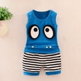 thumbnail image 1 of Baby Kids Boys Girls Sleeveless Patterns Vest Tank+Striped Shorts Set Boys Toddler Independence Day Boys Baby Boys and Girls' Summer, 1 of 4