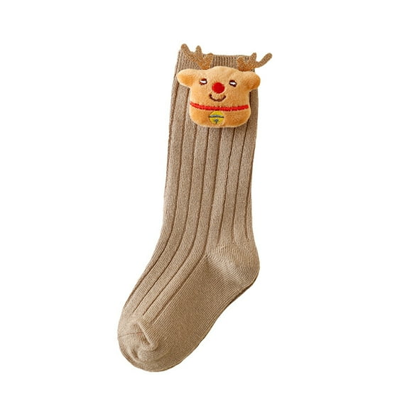 Baby Kids Christmas Socks Soft Crew Socks With Cartoon Doll Breathable Elastic Walking Socks Clothing Accessory
