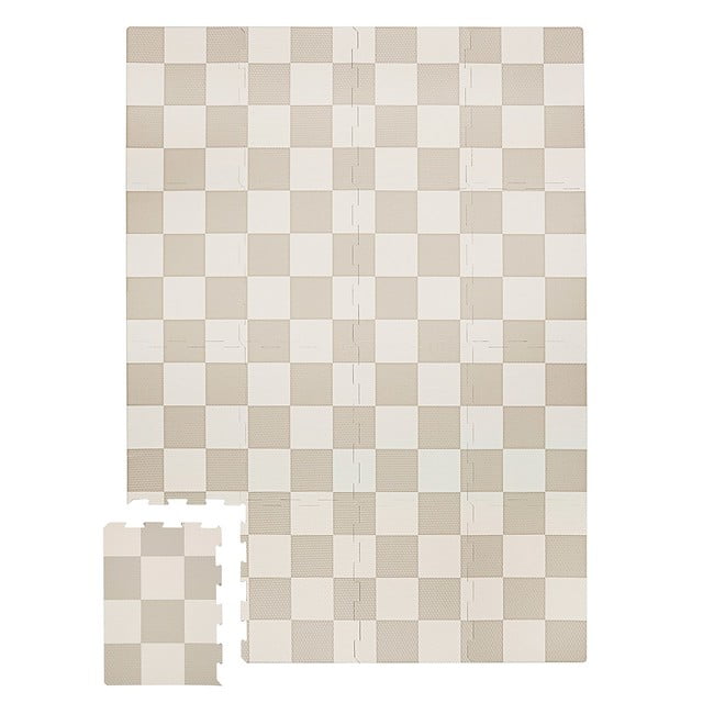 3 Sprouts Baby & Kids EVA Foam Puzzle Mat - Checkerboard Beige