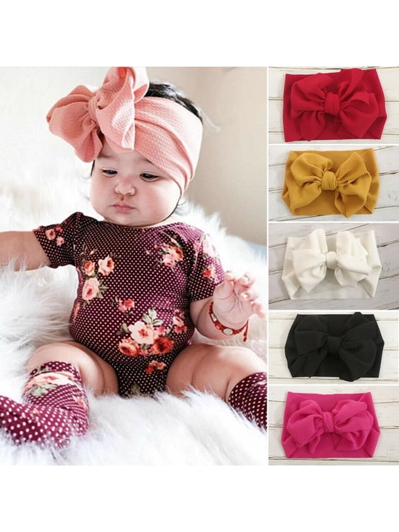 Baby Kids Girl Child Toddler Big Bow Hairband Headband Stretch Turban Head Wrap Headwear Accessories