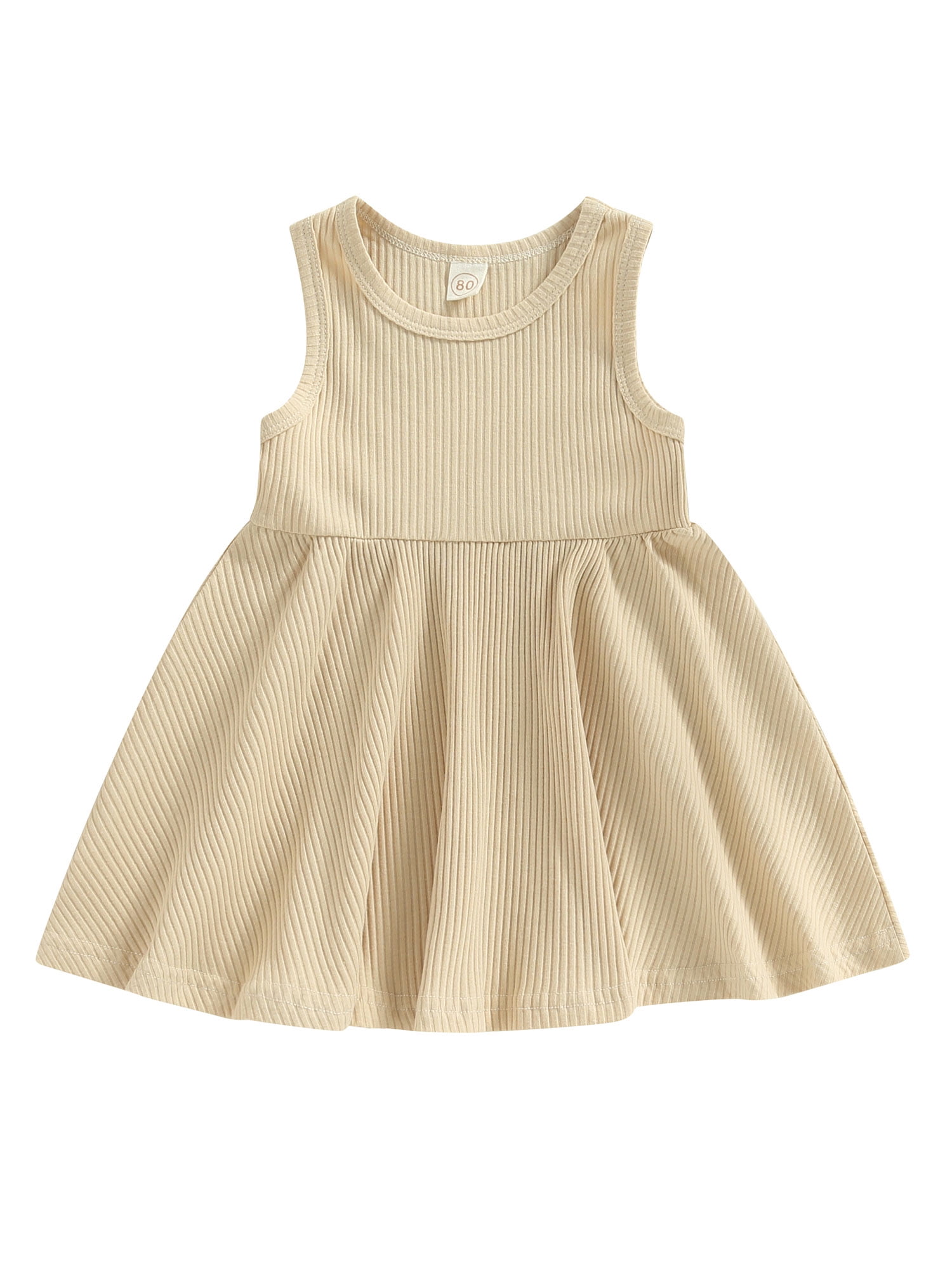 Summer Sleeveless Casual Dress White For Baby Girls main image 1