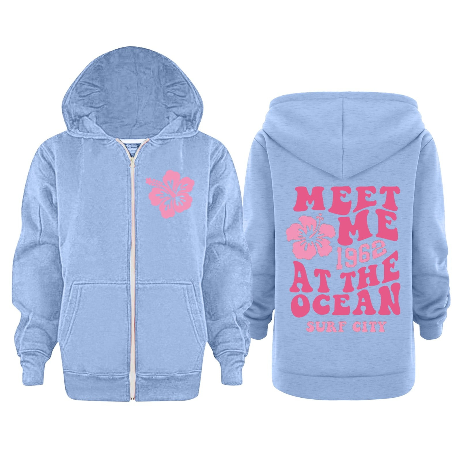 Baby Kids Long Sleeve Letter Printed Hoodie Zipper Up Sweatshirts