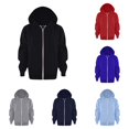 thumbnail image 1 of Baby Kids Long Sleeve Letter Printed Hoodie Zipper Up Sweatshirts Children Unisex Soft Coat Blouse with Pocket Size 11-12 Years, 1 of 6