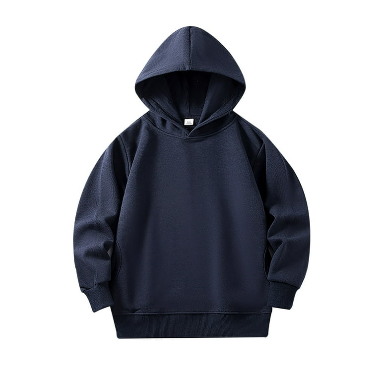 Baby Kids Long Sleeve Solid Color Pullover Hoodies Sweatshirts Top Children Unisex Soft Coat Blouse With Pocket Boy Hoodie Oversized Sweatshirt for Teen Girls Teen Hoodies Girls Trendy Hoodie for Walm...