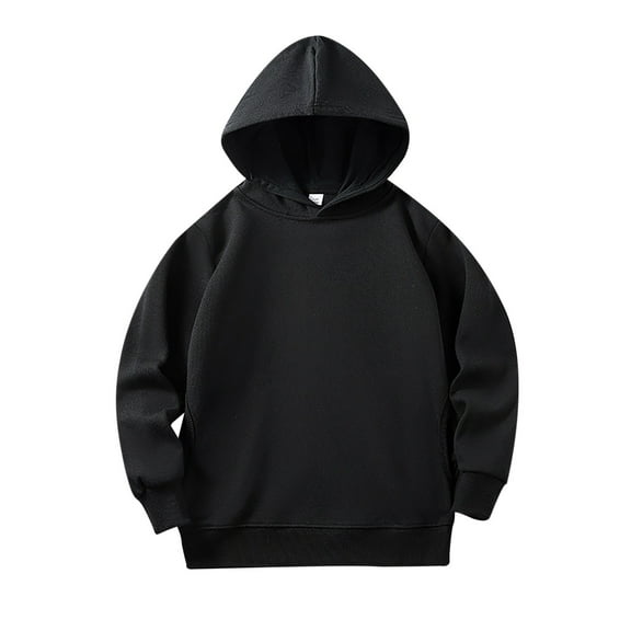 Baby Kids Long Sleeve Solid Color Pullover Hoodies Sweatshirts Top Children Unisex Soft Coat Blouse With Pocket Size 130