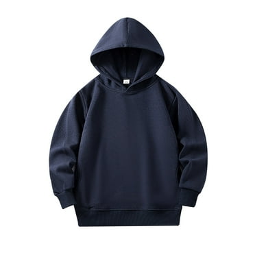 Baby Kids Long Sleeve Solid Color Pullover Hoodies Sweatshirts Top Children Unisex Soft Coat Blouse With Pocket Size 5-6T