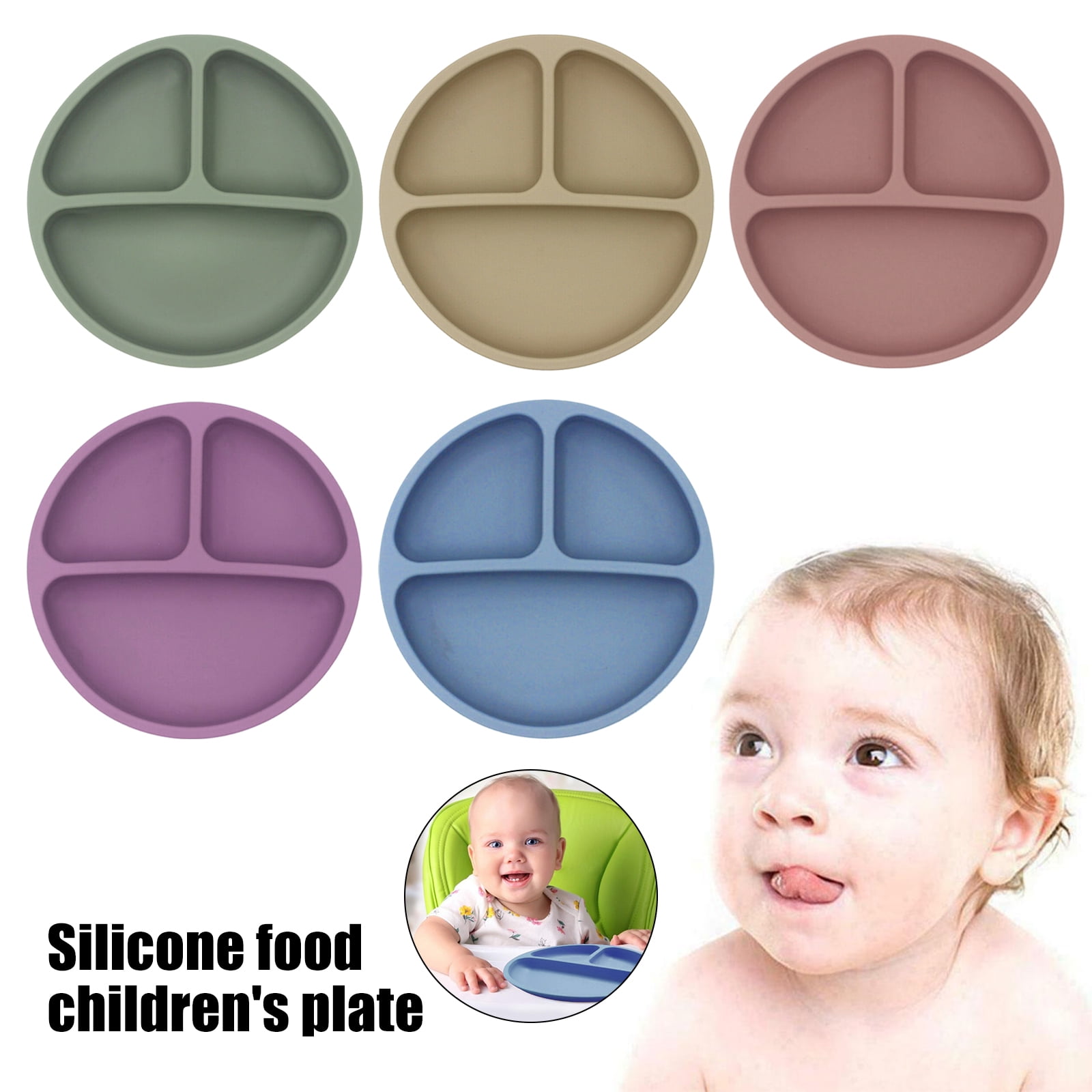 Baby Kids Silicone Placemat,Non Slip Child Food Feeding Cute Silicone Suction Table Plate Mat