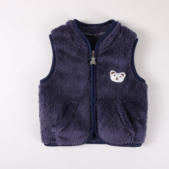 Baby Kids Warm Fleece Vest Toddler Boys Girls Winter Spring Zipper Jacket Waistcoats, 0-12 Months, 1-3 Years