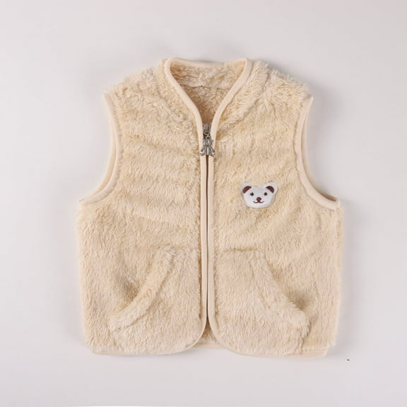 Baby Kids Warm Fleece Vest Toddler Boys Girls Winter Spring Zipper Jacket Waistcoats, 0-12 Months, 1-3 Years