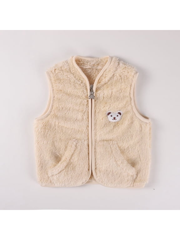 Baby Kids Warm Fleece Vest Toddler Boys Girls Winter Spring Zipper Jacket Waistcoats, 0-12 Months, 1-3 Years