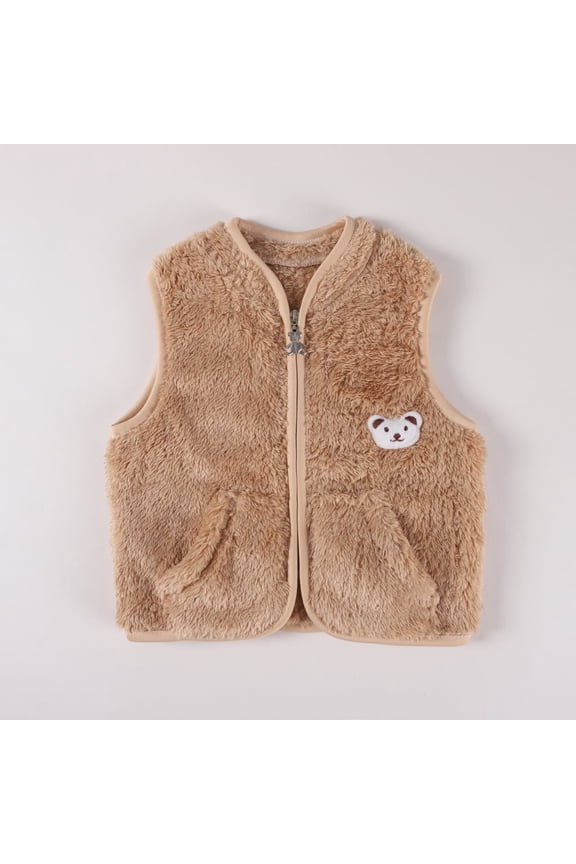 Baby Kids Warm Fleece Vest Toddler Boys Girls Winter Spring Zipper Jacket Waistcoats, 0-12 Months, 1-3 Years