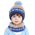 thumbnail image 1 of Baby Kids Winter Warm Hats, Infant Toddler Children Pom Pom Beanie Knit Cap Girls Boys-2 piece, 1 of 6