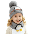 thumbnail image 1 of Baby Kids Winter Warm Hats, Infant Toddler Children Pom Pom Beanie Knit Cap Girls Boys-2 piece, 1 of 10