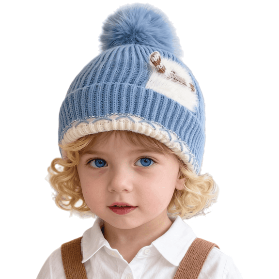 Baby Kids Winter Warm Hats, Infant Toddler Children Pom Pom Beanie Knit Cap Girls Boys