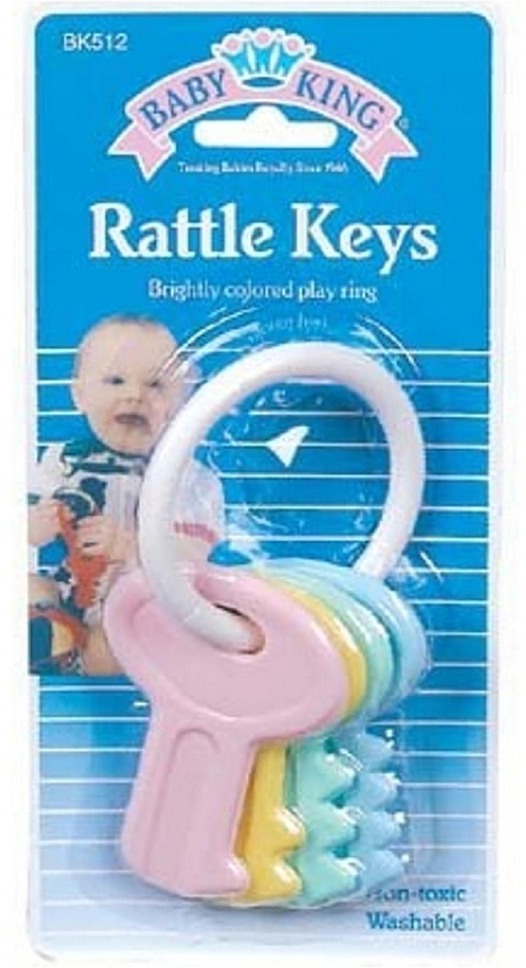 Baby King Rattle Keys, Assorted Colors 1 Each