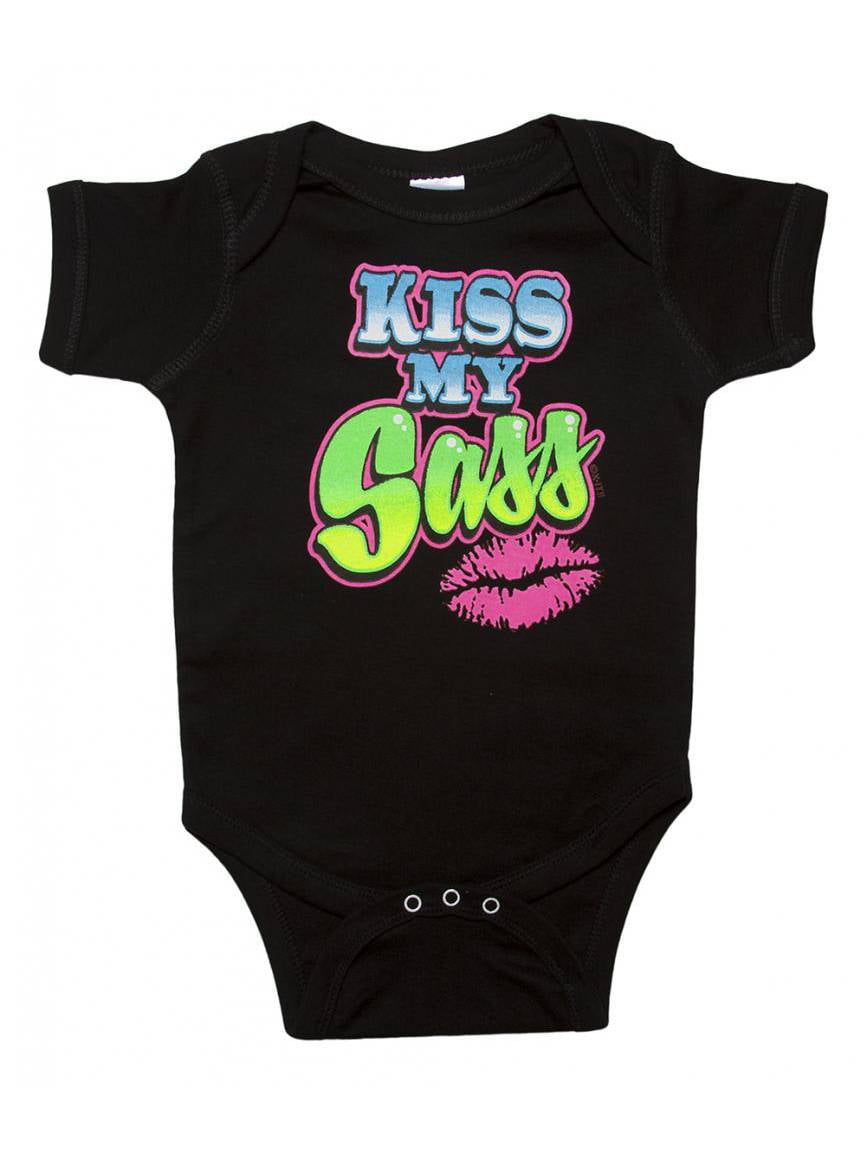 Baby "Kiss My Sass" Bodysuit Black 12M