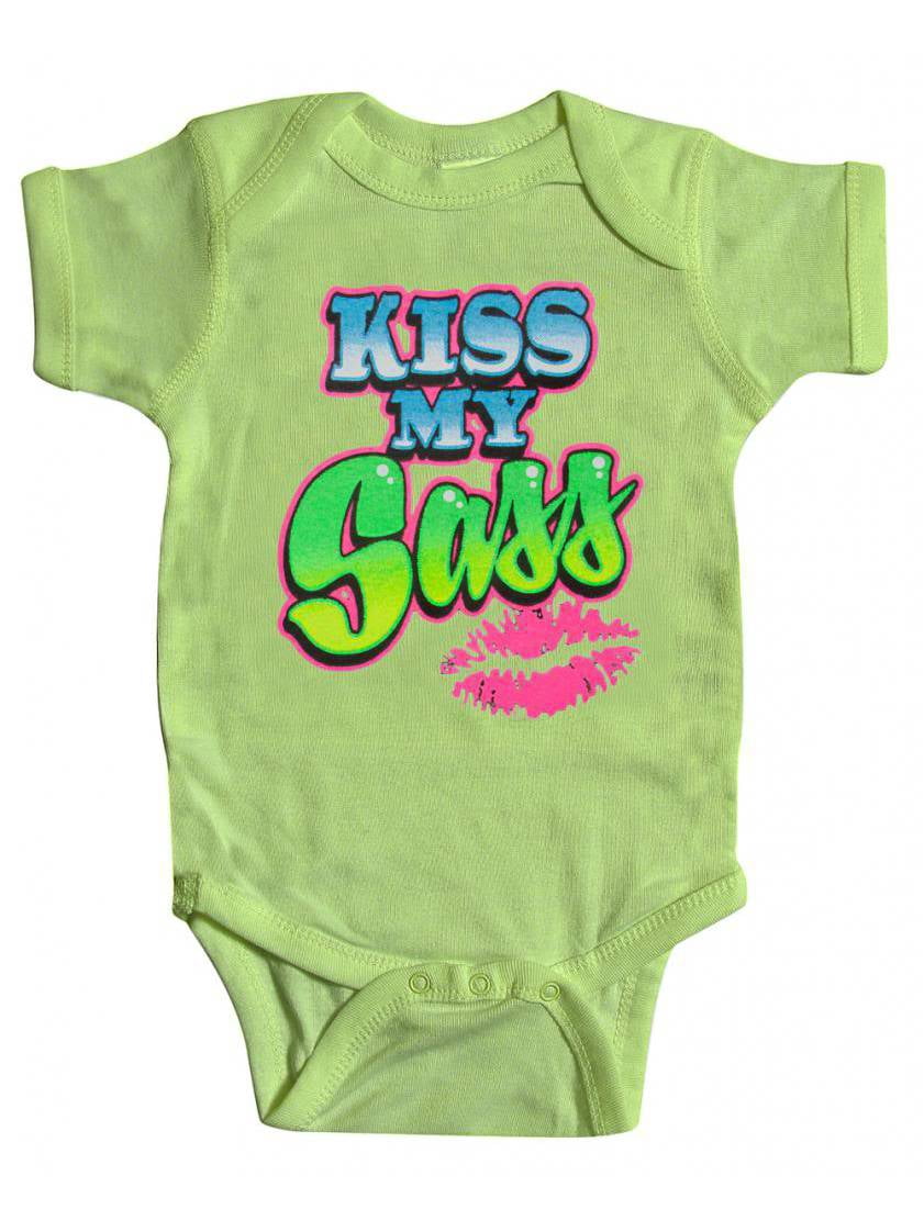 Baby "Kiss My Sass" Bodysuit Key Lime 6M