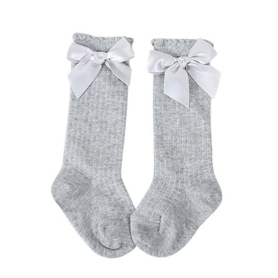 Baby Knee High Sock Toddler Girl Bow Dress Socks Baby Knit Stocking Cotton Infant Girls Socks