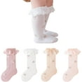 thumbnail image 1 of Baby Knee High Socks Non Slip Socks Lace Ruffled Long Stockings for Infants Toddlers Kids Boys Girls Spring Autumn, 1 of 8