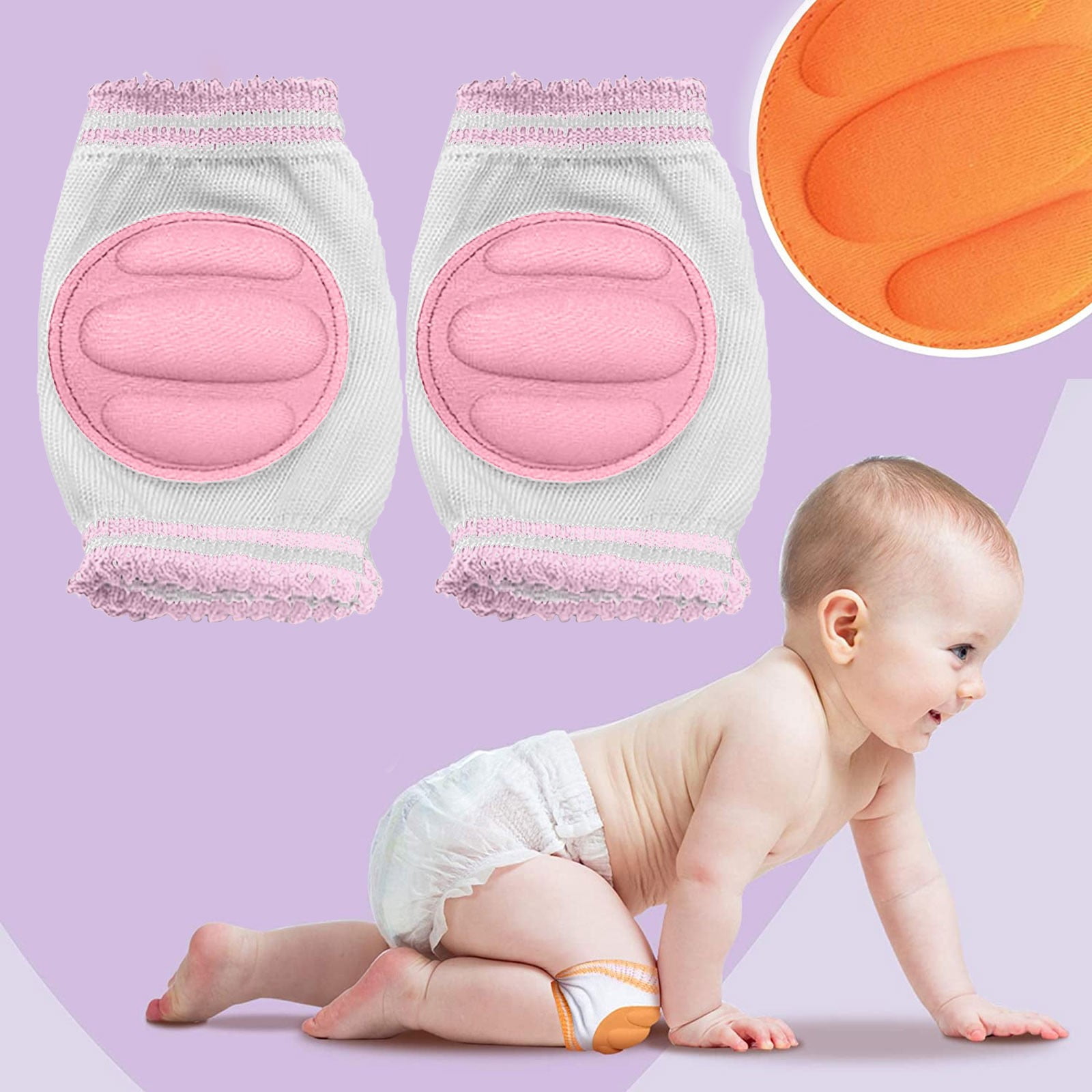 Baby Head Protector & Knee Pads Set For Crawling & Walking - Adjustable Backpack With Alarm, Cute Elephant Design