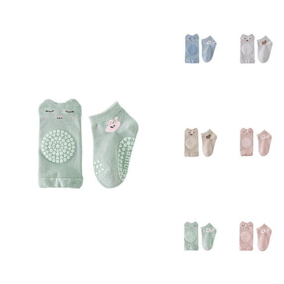 Baby Knee Pads for Crawling (3 Pairs) & Baby Socks for Walking (3 Pairs), Soft Breathable Toddler Knee Protectors for Girls and Boys
