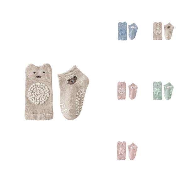 Baby Knee Pads for Crawling (3 Pairs), Soft Breathable Toddler Socks for Walking (3 Pairs), Non- Knee Protectors for Girls & Boys