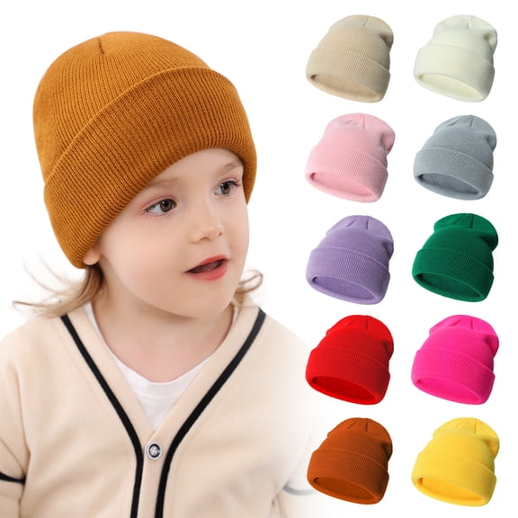 Baby Knit Beanie Set, Assorted Pack of Soft Acrylic Caps for Newborns and Infants, Essential Winter Wardrobe for Hospital, Home and First Photos Black S