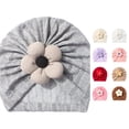 thumbnail image 1 of Baby Knit Hat with Cute Five Petal Design for and Toddlers 0 3 Years Baby Winter Hat and Mitten Set Girl, 1 of 3