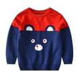 thumbnail image 1 of Baby Knit Sweater Discounts Toddler Youth Teen Boys Girls Knit Print Sweater Knitwear Baby Girls' Sweaters Blue 140, 1 of 7