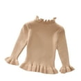 thumbnail image 1 of Baby Knit Sweater Fashion Girl Children' Casual Long Sleeved Solid Color Sweater Warm Over Sweater New Baby Sweater Romper Knit Pullover Tops Khaki 5T, 1 of 3