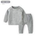 thumbnail image 1 of Baby Knitting Autumn Winter Clothes Set Solid Color Cotton Infant Long Sleeve Sweater Top and Trousers 2pcs Outfits, 1 of 17