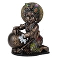 thumbnail image 1 of Baby Krishna Stealing Butter Bronze Figurine Hinduism Hindu God Decoration New, 1 of 2
