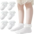 thumbnail image 1 of Baby Lace Socks Toddler Eyelet Frilly Socks Girls Ruffle Sock 6 Pairs, 1 of 6