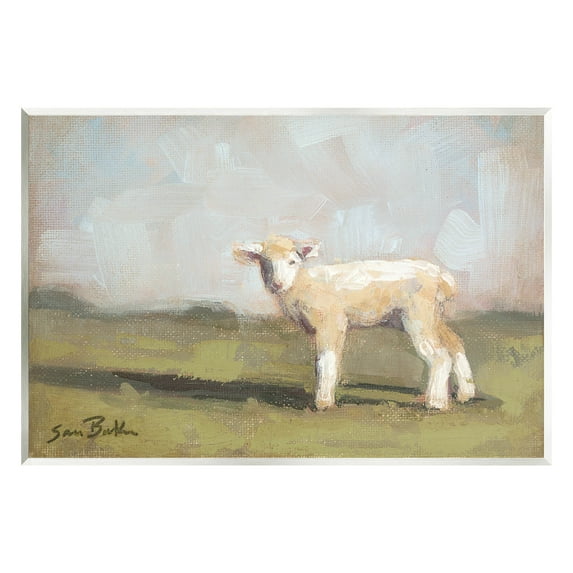 Baby Lamb Farmland Animal Animals & Insects Painting Unframed Art Print Wall Art